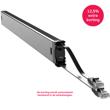 PATCHBOX Plus+ cassette, Cat6a/Ea, STP Zwart, 1.8m+0.7m, LR, 46HE bereik, EOL