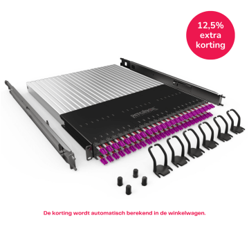 PATCHBOX Plus+ Frame, incl.24 cassettes, LC-LC, OM4 Violet, 1.8m, 30HE bereik, EOL
