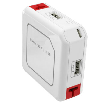 PowerUSB HUB EU, 250v, Outlets 4x USB en 1x Micro USB, WIT