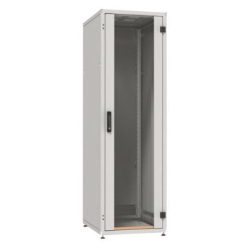 ProLine, Patchkast 24HE, B600xD800xH1163, voor glas-achter plaat, RAL7035