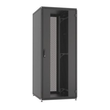 ProLine, Patchkast 42HE, B600xD1000xH1963, voor en achterdeur enkel, geperforeerd, RAL9005