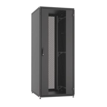 ProLine, Patchkast 42HE, B800xD1200xH1963, voor- en achterdeur 2 delig, geperforeerd, RAL9005