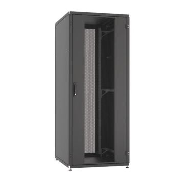 ProLine, Patchkast 42HE, B800xD1200xH1963, voor en achterdeur enkel, geperforeerd, RAL9005