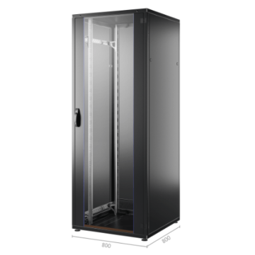 ProLine, Patchkast 42HE, B800xD800xH1963, voor glas-achter plaat, RAL9005