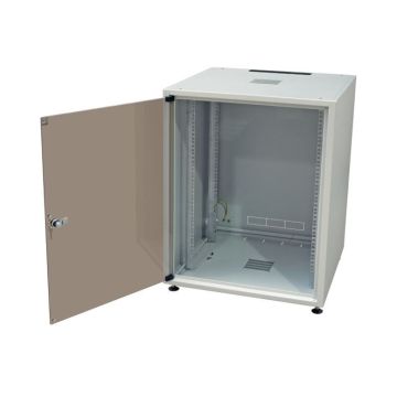 Proline, Patchkast OFFICE 18HE, B600xD600xH871, voor glas-achter plaat, RAL7035