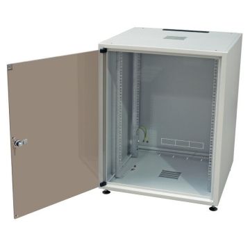 Proline, Patchkast OFFICE 18HE, B600xD800xH871, voor glas-achter plaat, RAL7035