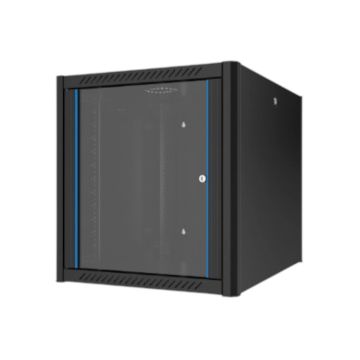 ProLine, Wandkast 16HE, 1 delig, B600xD800xH743, Glasdeur, max 80KG, RAL7035