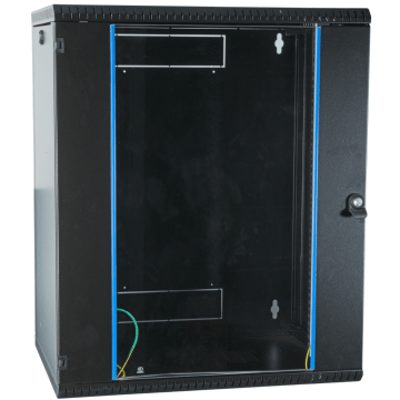 ProLine, Wandkast 21HE, 1 delig, 600xD600xH997, Glasdeur, RAL9005