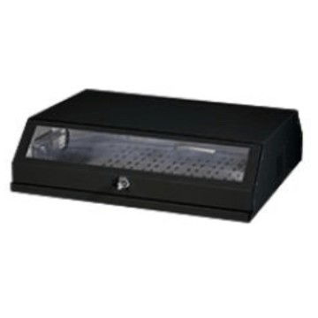 ProLine, Wandkast 3HE vert.+ 5HE hrz.,slot, bouwdiepte maar 105mm, Venster, RAL9005