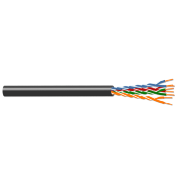 Datakabel, Cat6/E, U/UTP 250Mhz, PE zwart, Fca, OD= 6.8mm (AWG23), Outdoor