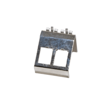 DIN-Rail adapter tbv 2 keystones, metaal, leeg