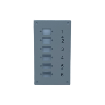 DIN-Rail Glasvezel Frontplaat, voor 6x SC of 6x LC-Duplex, tbv artnr. 05061375