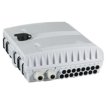 FO wandbox, IP65 tbv 16x LCD, SC Simplex, Lascassette, kunststof leeg, wit