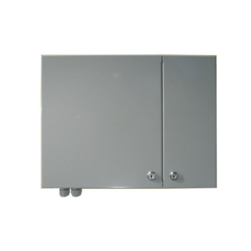 FO wandbox, Middel, 24x SC/E2000/LCD, leeg, RAL7035, incl.2 lascassette/deksel/4xANT houder