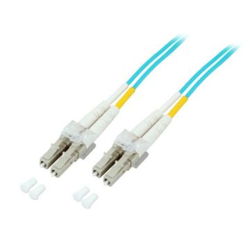 Glasvezel Patchkabel, OM3, DX, LC/pc-LC/pc, LSZH, Turkoois, 5m, Fig8