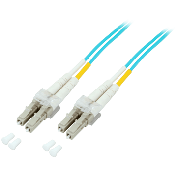 Glasvezel Patchkabel, OM3, DX, LC/pc-LC/pc, LSZH, Turkoois, 7m, Fig8, EOL
