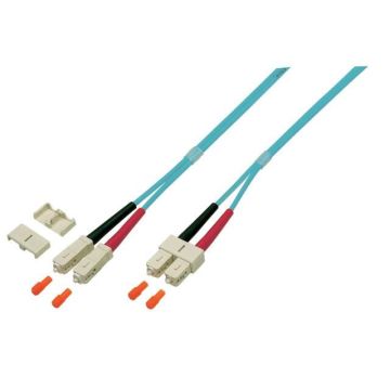 Glasvezel Patchkabel, OM3, DX, SC/pc-SC/pc, LSZH, Turkoois, 2m, Fig8