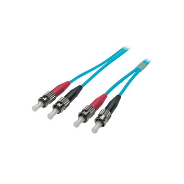 Glasvezel Patchkabel, OM3, DX, ST/pc-ST/pc, LSZH, Turkoois, 2m, Fig8