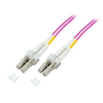 Glasvezel Patchkabel, OM4, DX, LC/pc-LC/pc, LSZH, Lila, 0.5m, Fig8