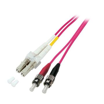 Glasvezel Patchkabel, OM4, DX, LC/pc-ST/pc, LSZH, Lila, 2m, Fig8