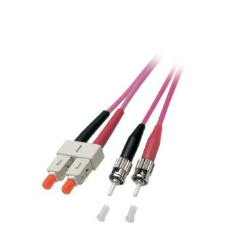Glasvezel Patchkabel, OM4, DX, SC/pc-ST/pc, LSZH, Lila, 1m, Fig8