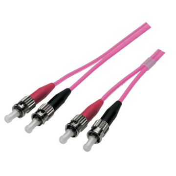 Glasvezel Patchkabel, OM4, DX, ST/pc-ST/pc, LSZH, Lila, 0.5m, Fig8