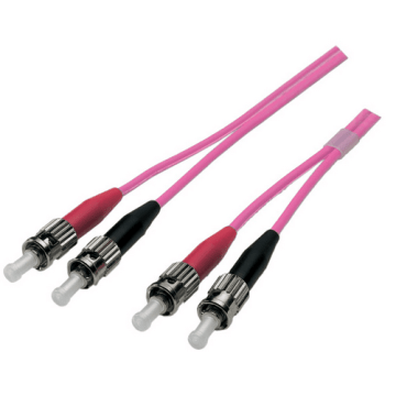 Glasvezel Patchkabel, OM4, DX, ST/pc-ST/pc, LSZH, Lila, 10m, Fig8