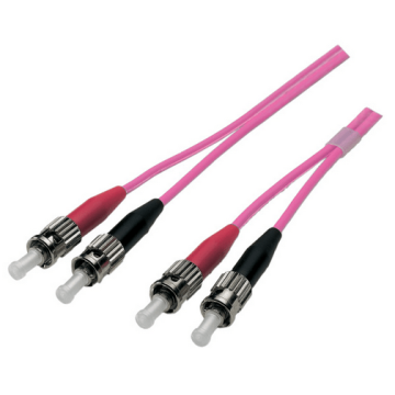 Glasvezel Patchkabel, OM4, DX, ST/pc-ST/pc, LSZH, Lila, 2m, Fig8
