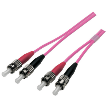 Glasvezel Patchkabel, OM4, DX, ST/pc-ST/pc, LSZH, Lila, 5m, Fig8