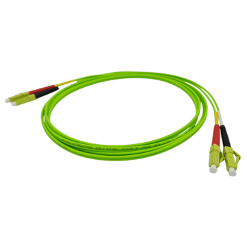 Glasvezel Patchkabel, OM5, DX, LC/pc-LC/pc, LSZH, Lime, 20m, Fig8