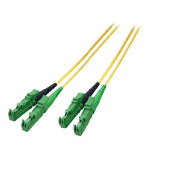 Glasvezel Patchkabel, OS2, DX, E2000/apc8-E2000/apc8, LSZH, Geel, 3m, Fig8, G657A