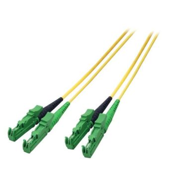 Glasvezel Patchkabel, OS2, DX, E2000/apc8-E2000/apc8, LSZH, Geel, 5m, Fig8, G657A