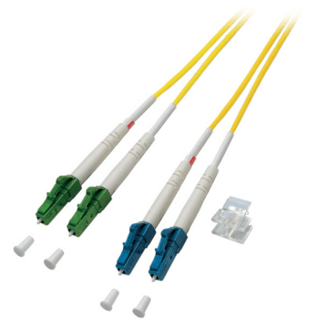 Glasvezel Patchkabel, OS2, DX, LC/pc-LC/apc8, LSZH, Geel, 10m, Fig8, G652D
