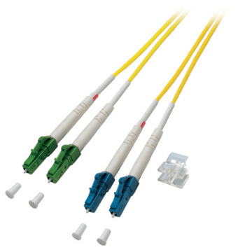 Glasvezel Patchkabel, OS2, DX, LC/pc-LC/apc8, LSZH, Geel, 5m, Fig8, G652D