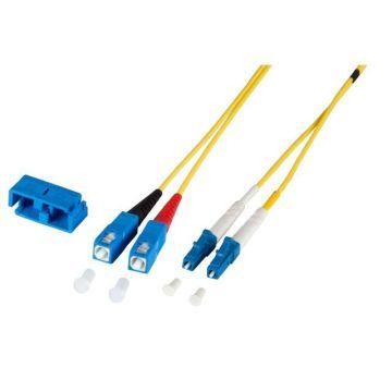 Glasvezel Patchkabel, OS2, DX, LC/pc-SC/pc, LSZH, Geel, 1m, Fig8, G652D