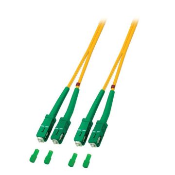 Glasvezel Patchkabel, OS2, DX, SC/apc8-SC/apc8, LSZH, Geel, 2m, Fig8, G652D
