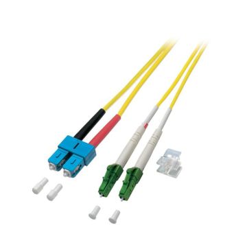 Glasvezel Patchkabel, OS2, DX, SC/pc-LC/apc8, LSZH, Geel, 1m, Fig8, G652D
