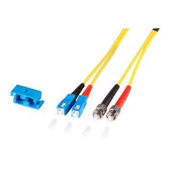 Glasvezel Patchkabel, OS2, DX, SC/pc-ST/pc, LSZH, Geel, 20m, Fig8, G652D