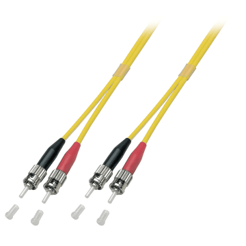 Glasvezel Patchkabel, OS2, DX, ST/pc-ST/pc, LSZH, Geel, 2m, Fig8, G652D
