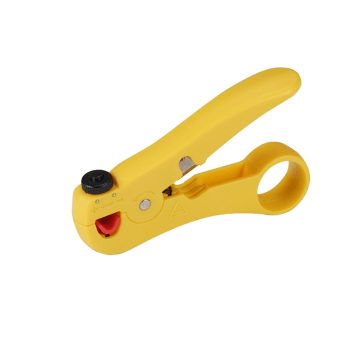 Glasvezel Striptool, Instelbaar 3.5 tot 9mm, knippen via een extra snijkant, Geel