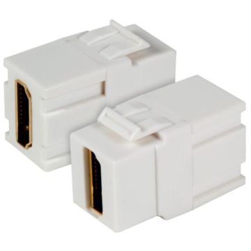 HDMI Snap-In Keystone adapter, wit, type A-type A tbv Paneel