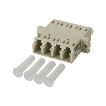 Koppelstuk OM1/OM2, LC Quad, Beige, MM, Incl. schroefjes