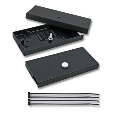 Miniglasvezelverdeler, lascassette, W64xH141.5xD24mm, 12v houder, ex. DIN-Rail Clip