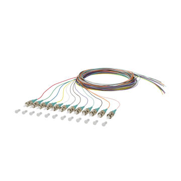 Pigtail OM3, ST/PC, 2m, set van 12 kleuren