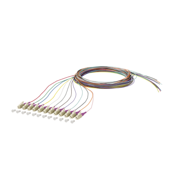 Pigtail OM4, LC/PC, 2m, set van 12 kleuren
