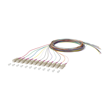 Pigtail OM4, SC/PC, 2m, set van 12 kleuren