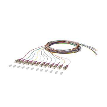 Pigtail OM4, ST/PC, 2m, set van 12 kleuren