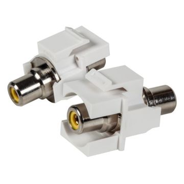 RCA Snap-In Adapter, wit, tulp F/F, geel, audio,, EOL