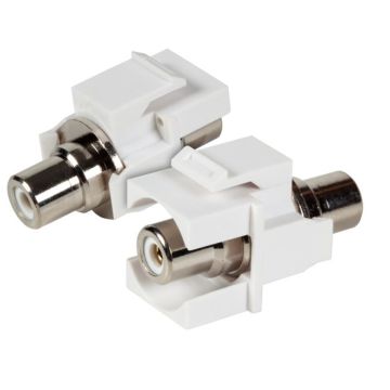 RCA Snap-In Adapter, wit, tulp F/F, wit, audio