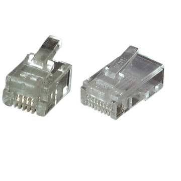 RJ10, Modulair plug, UTP, soepel tbv platte kabel, vpe